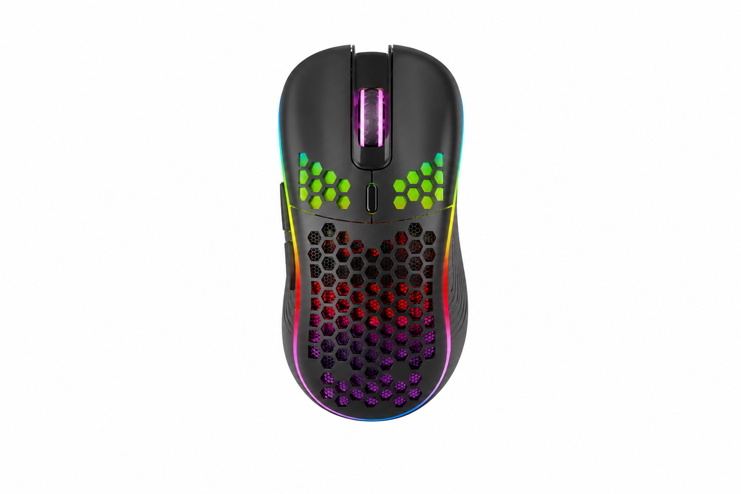 2.4G kabellose Maus mit RGB-Hintergrundbeleuchtung, 6 Tasten, 3-Gang-DPI, Typ C wiederaufladbar, ergonomisches Waben-Design, Gaming-Maus