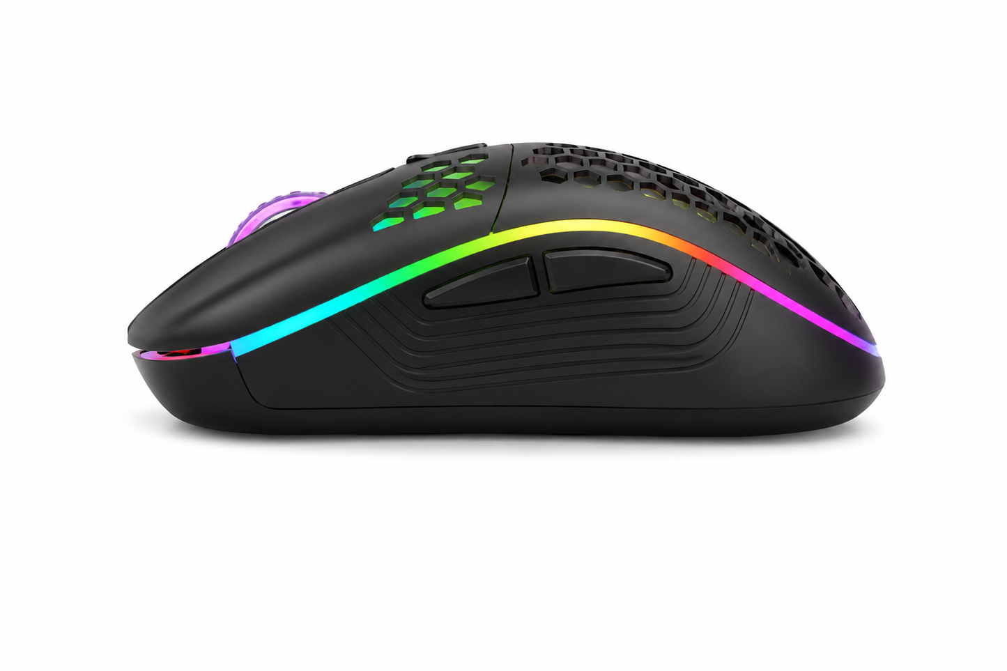 2.4G kabellose Maus mit RGB-Hintergrundbeleuchtung, 6 Tasten, 3-Gang-DPI, Typ C wiederaufladbar, ergonomisches Waben-Design, Gaming-Maus